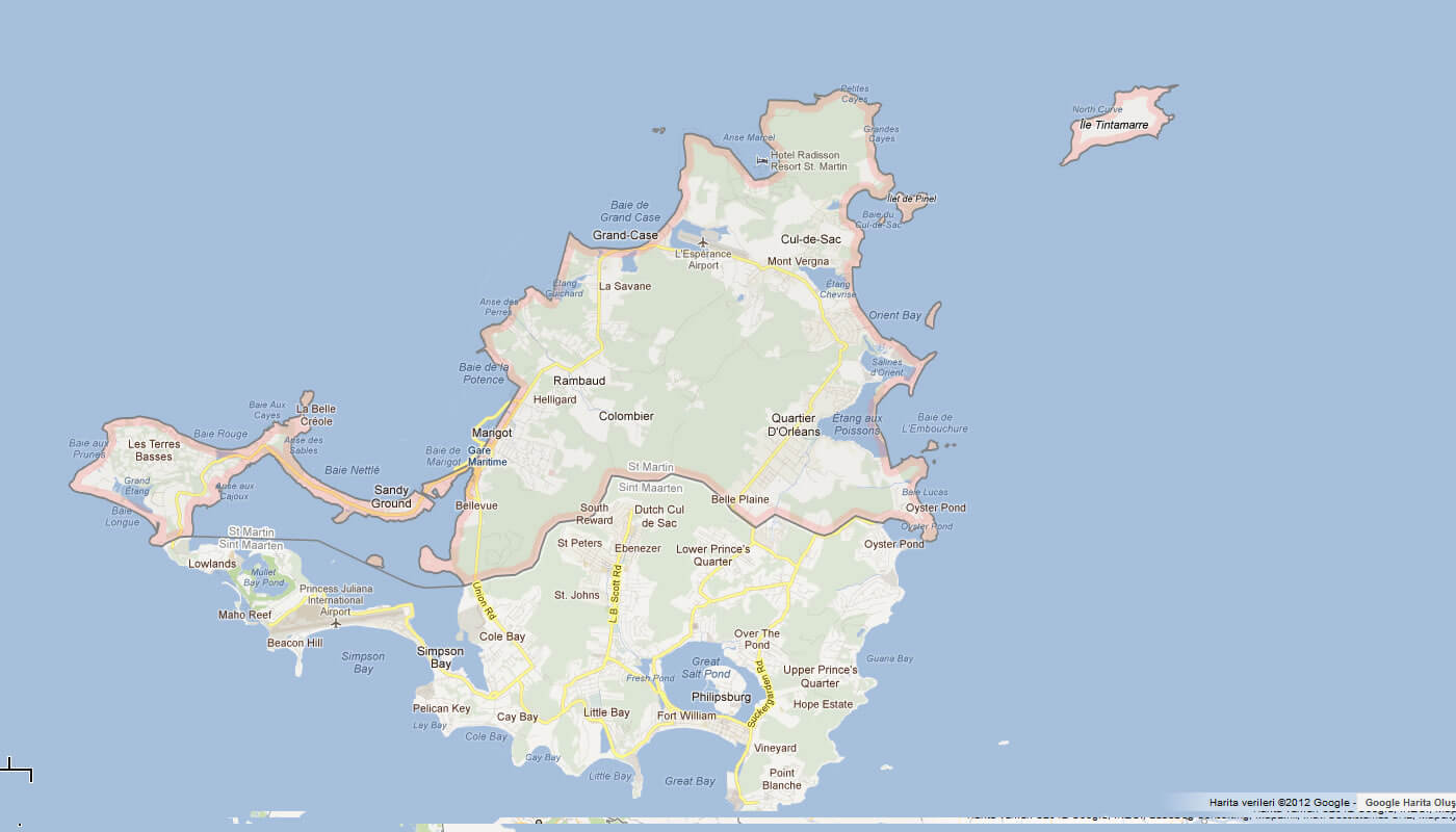 Google karte von Saint Martin